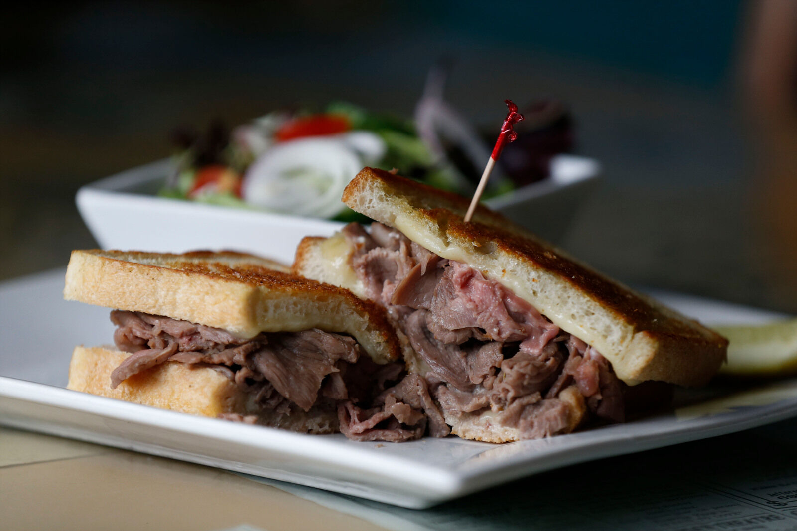 Shaved lamb sandwich